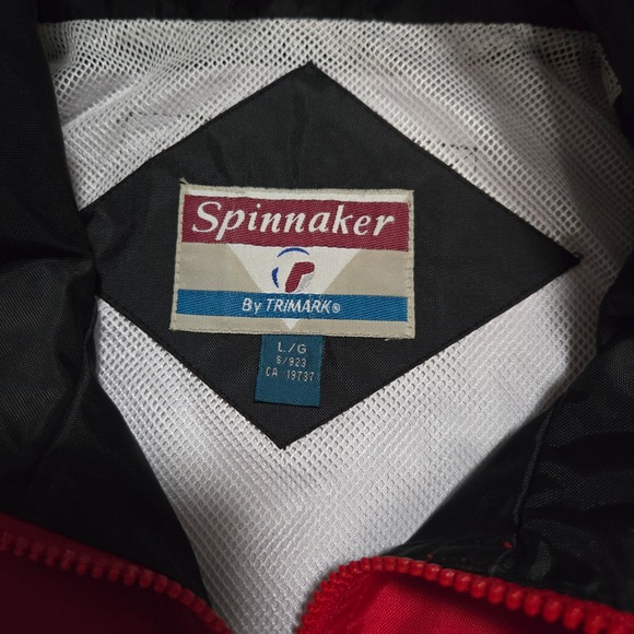 Vintage Spinnaker by Trimark CCS Windbreaker Jacket Red Black White Mens Large‎ - Picture 4 of 9